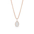 diamond pear halo pendant necklace in 18k rose gold with 22in adjustable length chain<span class='visuallyhidden'>; shop help at 760-978-9297.</span>